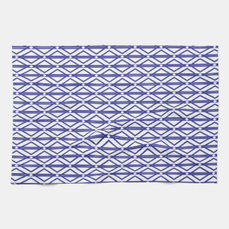 Blauw geometrisch patroon theedoek