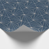 Blauw Geometrisch Patroon Verpakkend Document Cadeaupapier (Hoek)