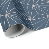 Blauw Geometrisch Patroon Verpakkend Document Cadeaupapier (Rol Hoek)