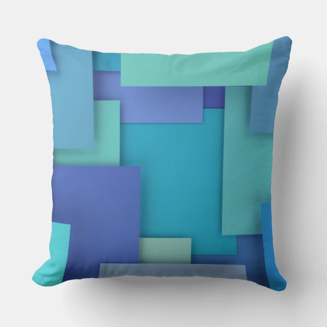 Blauw geometrisch Sierkussen (Voorkant)