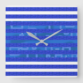 Blauw Geometrisch Vierkante Klok