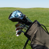 Blauw Geometrisch Wolfhoofd Golfheadcover (Insitu)
