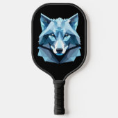Blauw Geometrisch Wolfhoofd Pickleball Paddle (Voorkant)
