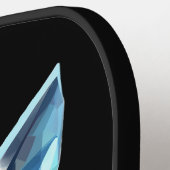 Blauw Geometrisch Wolfhoofd Pickleball Paddle (Links Detail)