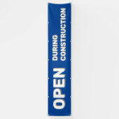 Blauw geopend tijdens de bouw Banner (Verticaal)