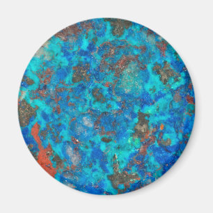 Blauw gepatterde Shattuckite Magneet