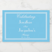 Blauw Gepersonaliseerd Bruiloft Mini Mousserende W Sparkling Wijnetiket (Enkel label)