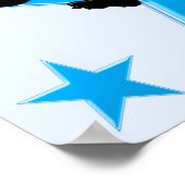  BLAUW GEPERSONALISEERD VOETBALSPELER POSTER (Hoek)