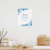 Blauw gepersonaliseerde prijsopgave Aangepaste pri Poster (Keuken)