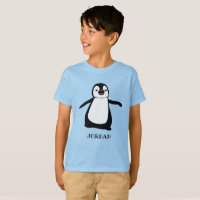 Blauw gepersonaliseerde schattige pinguïn illustra