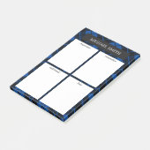 Blauw geplakt 4 rubrieken voor lijsten post-it® notes (Schuin)