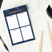 Blauw geplakt 4 rubrieken voor lijsten post-it® notes