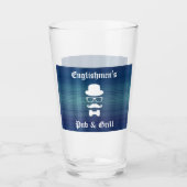 Blauw geplakt, aangepast Drink glas (Voorkant)