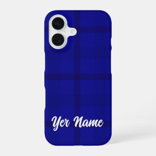 Blauw geplakt patroon - iPhone 16 hoesje