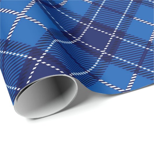 Blauw geplakt patroonpapier cadeaupapier (Rol Hoek)