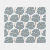 Blauw Geranium Bloemen Romantisch Patroon. Fleece Deken (Voorkant (Horizontaal))