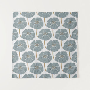 Blauw Geranium Bloemen Romantisch Patroon. Wandkleed