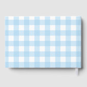 Blauw geruit babyshower-gastenboek gastenboek (Achterkant)