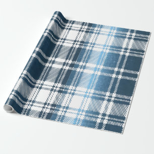 Blauw geruit cadeaupapier
