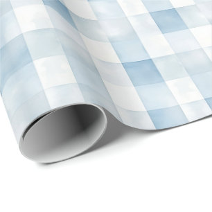 Blauw geruit dambord voor jongenskinderkamer, zach cadeaupapier