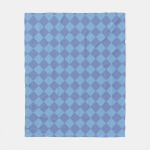 Blauw geruit diamantpatroon fleece deken