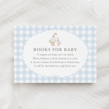 Blauw geruit domme gans-boeken voor baby