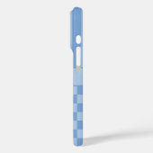 Blauw geruit gestreept gepersonaliseerd Case-Mate iPhone case (Achterkant / Links)
