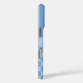 Blauw geruit gestreept gepersonaliseerd Case-Mate iPhone case (Achterkant / Rechts)