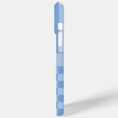 Blauw geruit gestreept gepersonaliseerd Case-Mate iPhone case (Achterkant / Links)