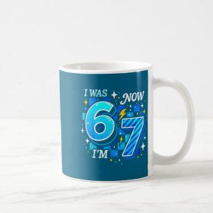 Blauw geruit ik was 6 ik ben 7 grappig 67 verjaard koffiemok
