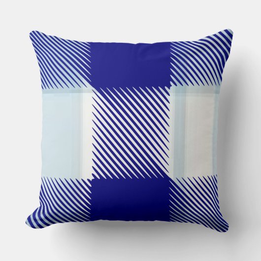 Blauw geruit kussen (Voorkant)