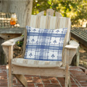 Blauw geruit kussen (Stoel)