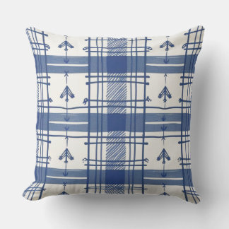 Blauw geruit kussen