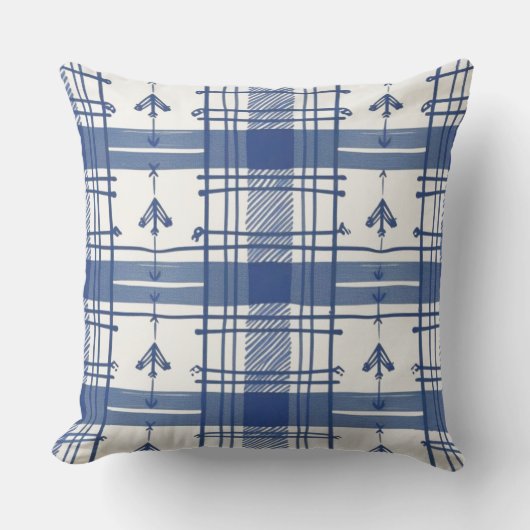 Blauw geruit kussen (Voorkant)