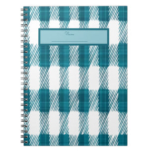 Blauw geruit notitieboek