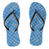 Blauw geruit patroon B10 L grijs BG Teenslippers (Voetbed)