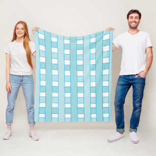 Blauw geruit patroon fleece deken