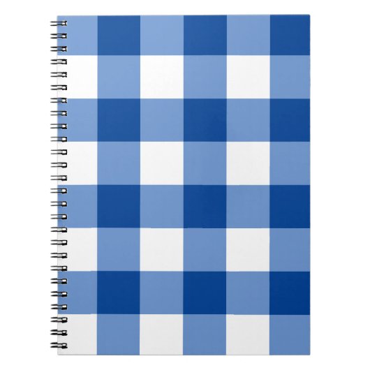 Blauw geruit patroon notitieboek (Voorkant)