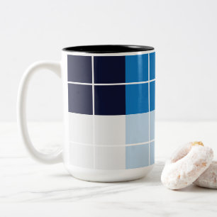 Blauw geruit plaid tweekleurige koffiemok
