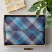 Blauw geruit  tissuepapier (Geschenk)