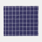 Blauw Geruit Wit Geruit  Fleece Deken (Voorkant (Horizontaal))
