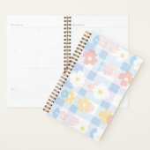 Blauw geruite bloem planner (Display)