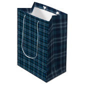 Blauw geruite cadeautas (Voorkant Gekanteld)