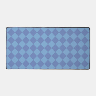 Blauw geruite diamant patroon bureaumat