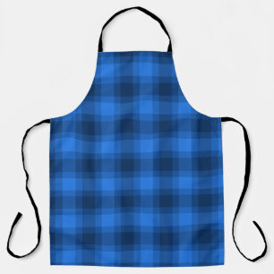 Blauw geruite patroon, buffel. schort