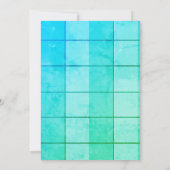 Blauw geruite raster patroon strand bruiloft kaart (Achterkant)