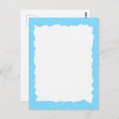  Blauw Gescheurd Papier Custom Border Sjabloon Briefkaart (Voorkant / Achterkant)