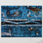 Blauw geschilderd hout flyer (Achterkant)