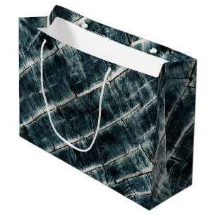 Blauw geschilderd hout large cadeauzakje