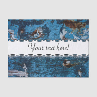 Blauw geschilderd hout tissuepapier